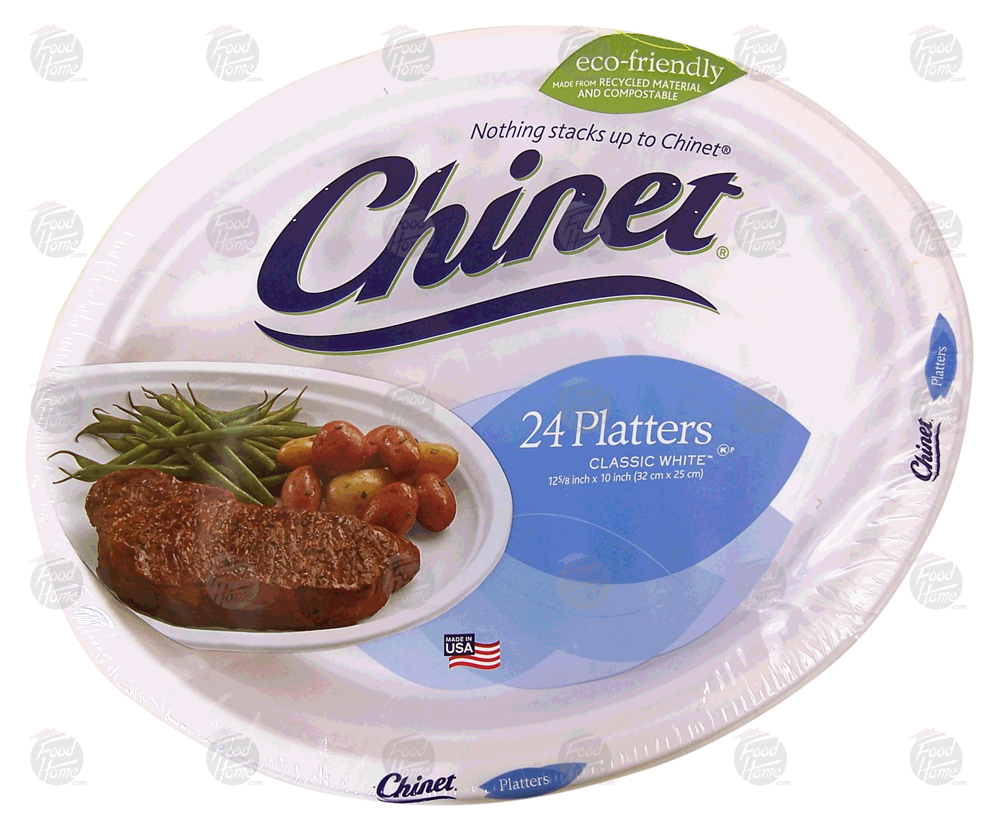 Chinet Classic White platters, 12 5/8 inch x 10 inch Full-Size Picture